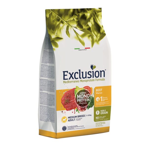 Exclusion Mediterraneo Monoproteico Noble Grain Adult Medium Manzo per Cani Adulti