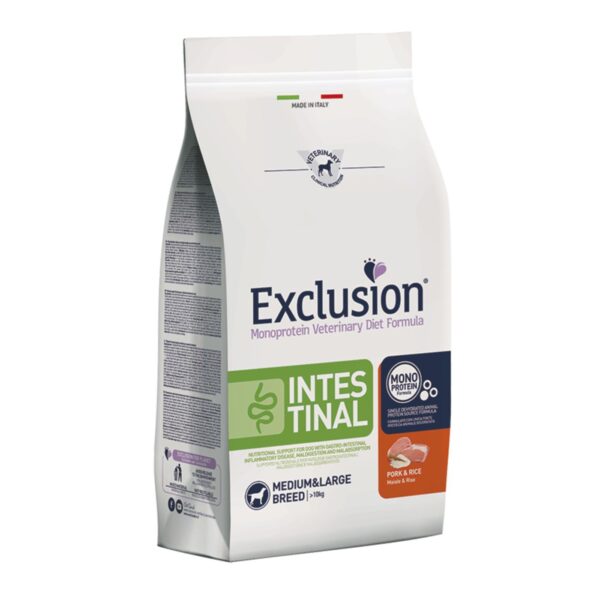 Exclusion Diet Intestinal Medium Large Maiale e Riso per Cani