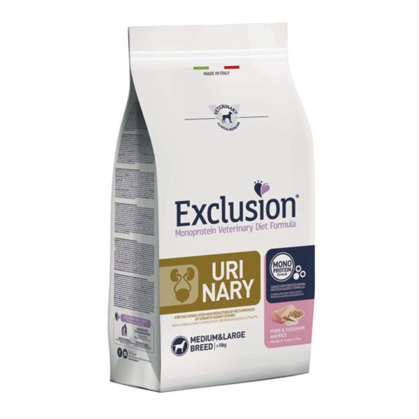 Exclusion Diet Urinary Medium Large Monoproteico Maiale Sorgo e Riso per Cani