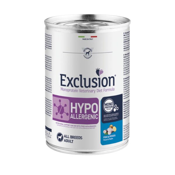 Exclusion Diet Hypoallergenic Pesce e Patate Alimento Umido Monoproteico per Cani 400gr