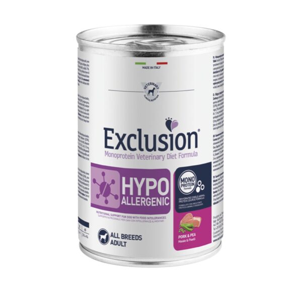 Exclusion Diet Hypoallergenic Maiale e Piselli Alimento Umido Monoproteico per Cani - Formato 400gr