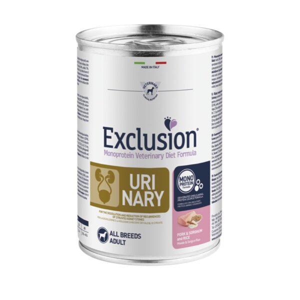 Exclusion Diet Urinary Maiale Sorgo e Riso Alimento Umido Monoproteico per Cani - Formato 400gr
