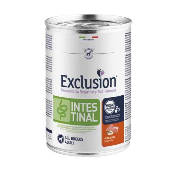 Exclusion Diet Intestinal Adult All Breeds Maiale e Riso Alimento Umido Monoproteico per Cani Adulti - Formato 400g