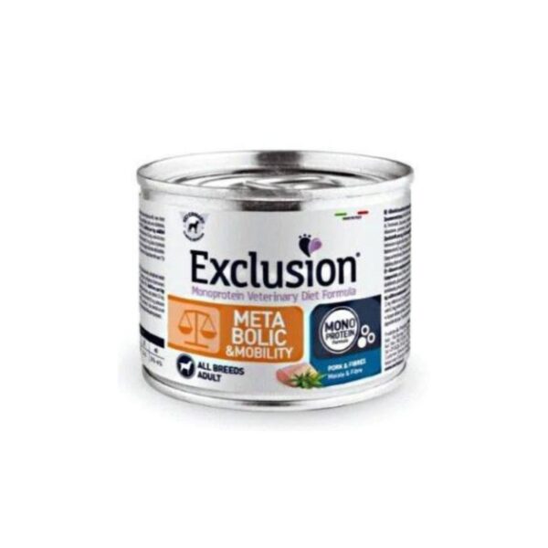 Exclusion Diet Metabolic & Mobility All Breeds Maiale e Fibre Alimento Umido Monoproteico per Cani - Formato 200g