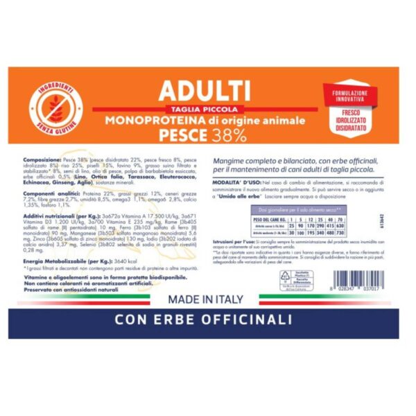 Vet Line Pesce per Cani Adulti di Piccola Taglia Monoproteico VetLine - Caratteristiche