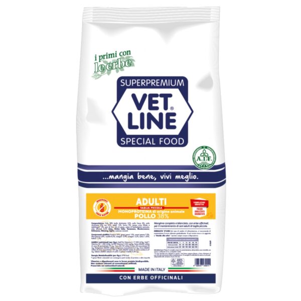 Vet Line Pollo per Cani Adulti di Piccola Taglia Monoproteico VetLine