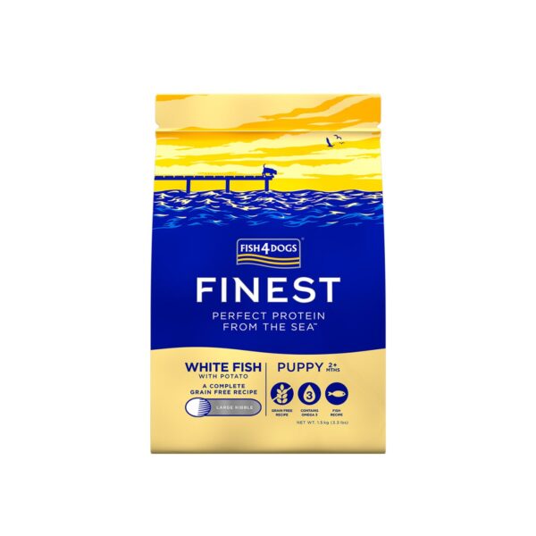 Fish4Dogs Finest Puppy Large Pesce Bianco per Cuccioli - Formato 1,5kg