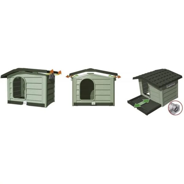 Bama Pet Cuccia per Cani da Esterno Bungalow Verde Bama Pet - Caratteristiche