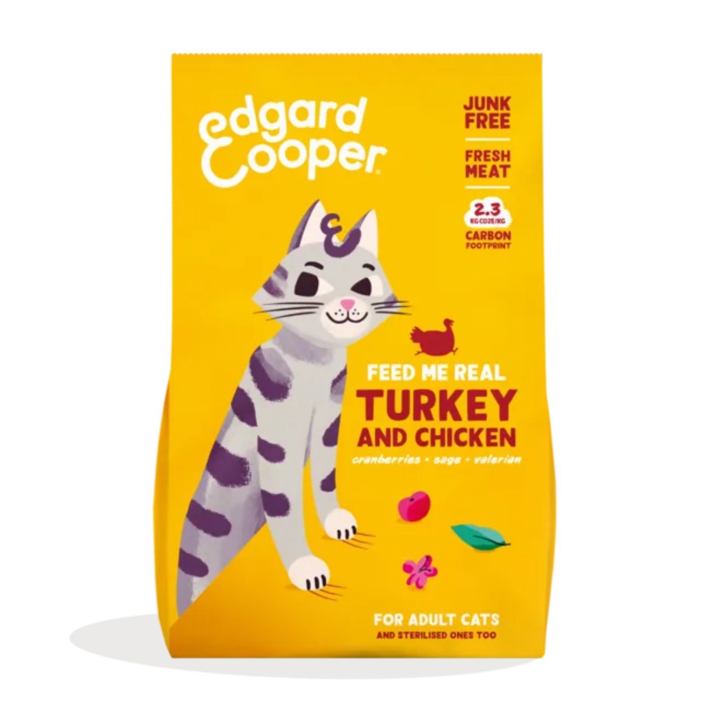 Edgard & Cooper Alimento Secco Grain Free Tacchino e Pollo Fresci per Gatti Adulti