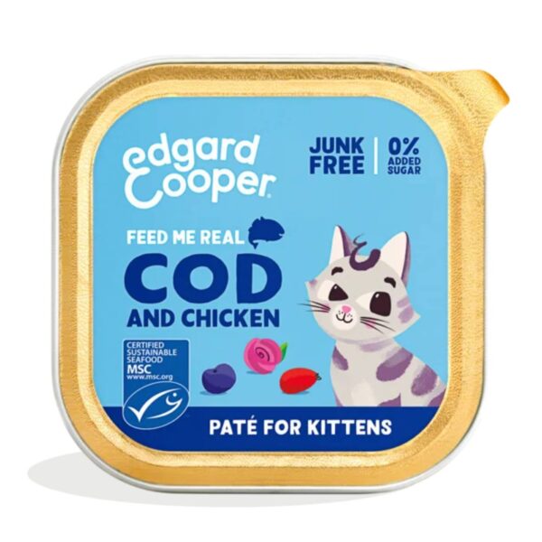 Edgard & Cooper Umido Pate' Merluzzo MSC e Pollo per Gattini 85g