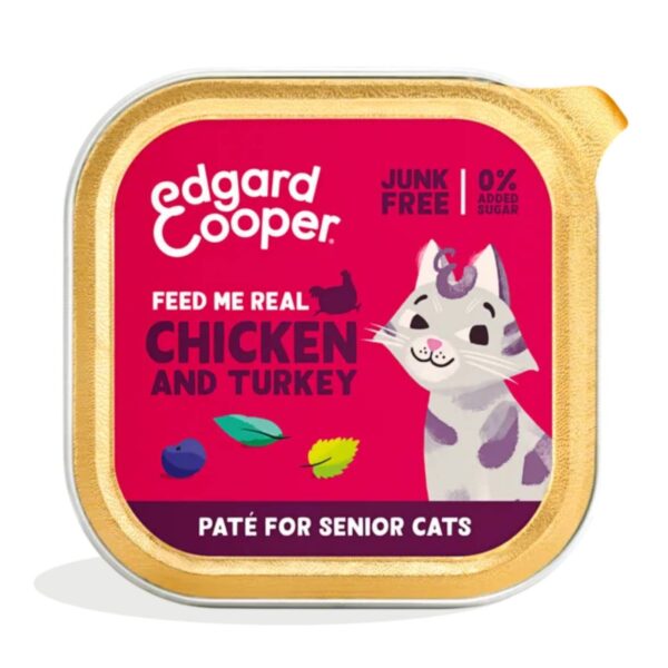 Edgard & Cooper Umido Pate' Pollo e Tacchino per Gatti Senior 85g