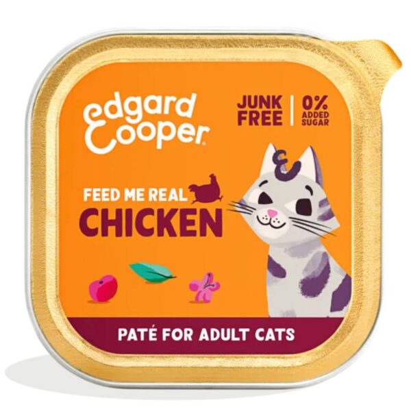 Edgard & Cooper Multipack Patè 8x85g Umido Alimento Completo per Gatti Adulti - Gusto pollo x2