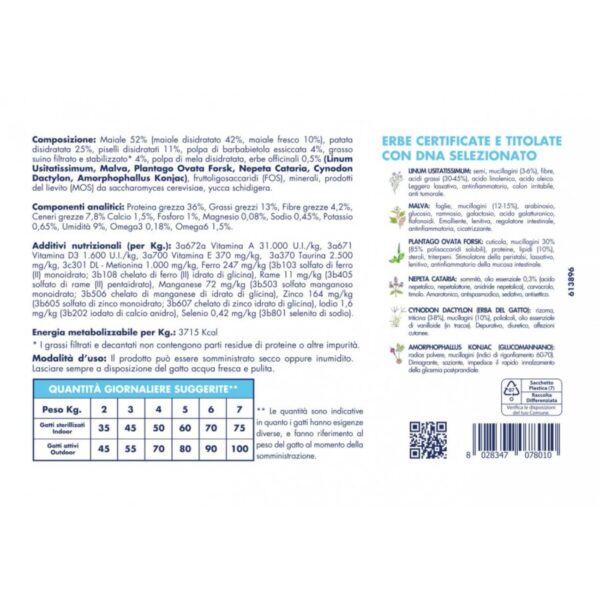 Vet Line Linea Salute Snelli Maiale Grain Free per Gatti Adulti VetLine - Caratteristiche