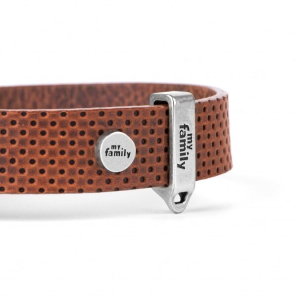 MyFamily Collare Monza in Pelle Marrone - Logo MyFamily