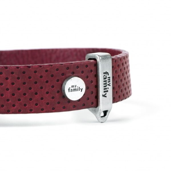 MyFamily Collare Monza in Pelle Rosso per Cani - Logo MyFamily