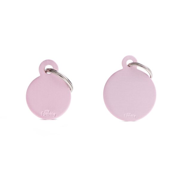 MyFamily Medaglietta per Cani Personalizzabile Cerchio Basic Alluminio Rosa