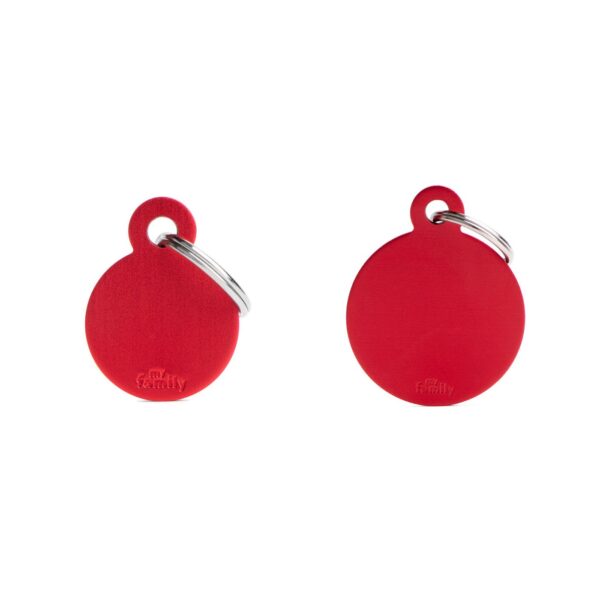 MyFamily Medaglietta per Cani Personalizzabile Cerchio Basic Alluminio Rosso