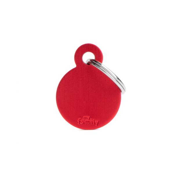 MyFamily Medaglietta per Cani Personalizzabile Cerchio Basic Alluminio Rosso - Variante S
