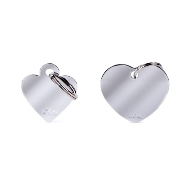 MyFamily Medaglietta per Cani Personalizzabile Cuore Basic Ottone Cromato