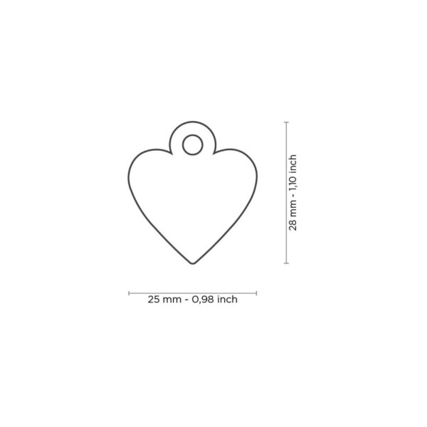 MyFamily Medaglietta per Cani Personalizzabile Cuore Basic Ottone Cromato - Variante S misura