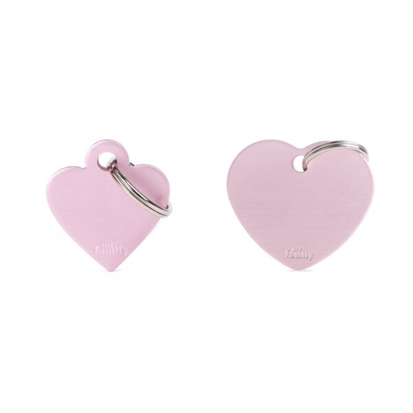 MyFamily Medaglietta per Cani Personalizzabile Cuore Basic Alluminio Rosa