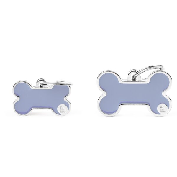 MyFamily Medaglietta per Cani Personalizzabile Osso Basic Handmade Lilla