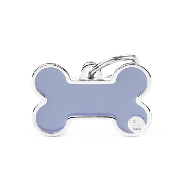 MyFamily Medaglietta per Cani Personalizzabile Osso Basic Handmade Lilla - Variante L
