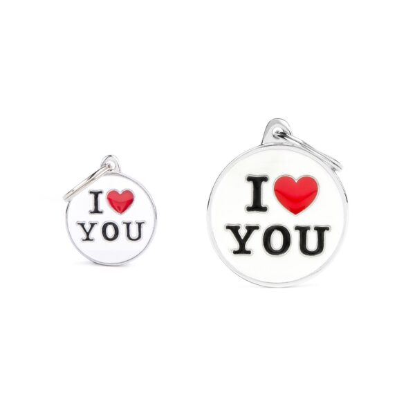 MyFamily Medaglietta per Cani Personalizzabile Cerchio I Love You
