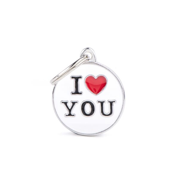 MyFamily Medaglietta per Cani Personalizzabile Cerchio I Love You - Variante M