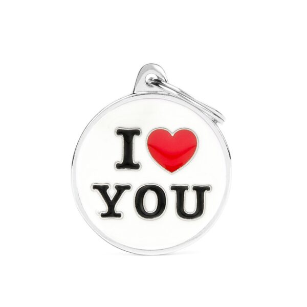 MyFamily Medaglietta per Cani Personalizzabile Cerchio I Love You - Variante L