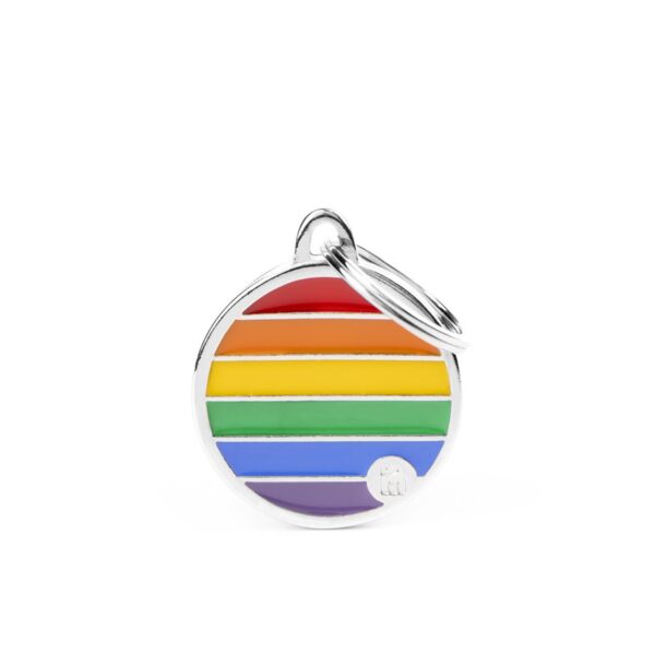 MyFamily Medaglietta per Cani Personalizzabile Cerchio Rainbow
