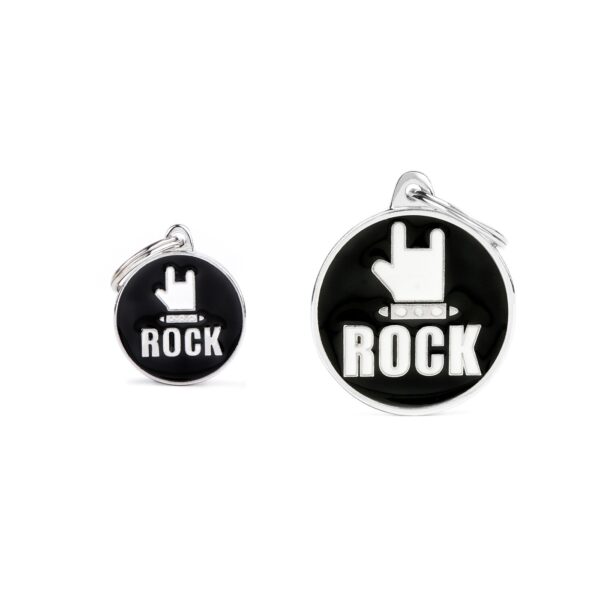 MyFamily Medaglietta per Cani Personalizzabile Cerchio Rock