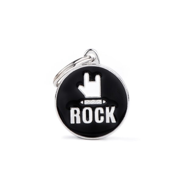 MyFamily Medaglietta per Cani Personalizzabile Cerchio Rock - Variante M