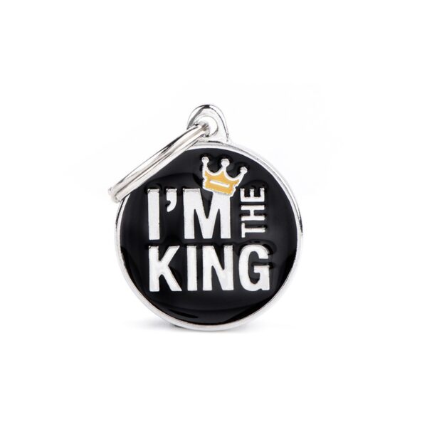 MyFamily Medaglietta per Cani Personalizzabile Cerchio I'm The King - Variante M