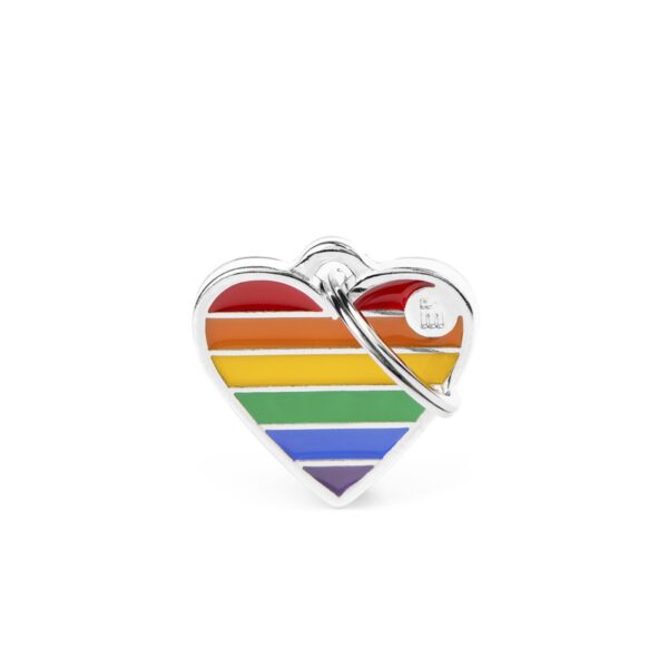 My Family Medaglietta per Cani Personalizzabile Cuore Rainbow