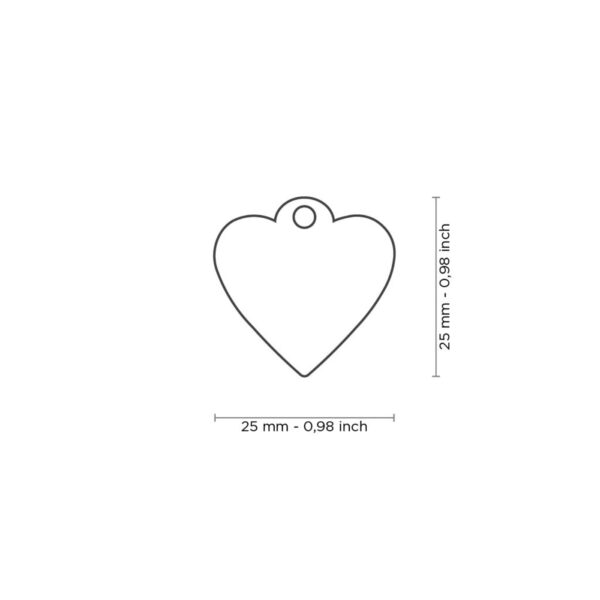 MyFamily Medaglietta per Cani personalizzabile Cuore Piccolo Glitter Shine Grigio - Misura
