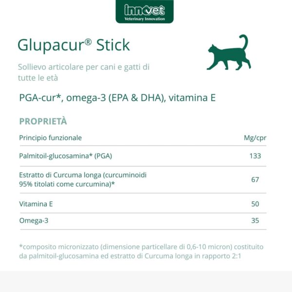 Innovet Glupacur® Stick Integratore Articolare per Cani e Gatti di Tutte le Età 30 Stick Orali - Caratteristiche