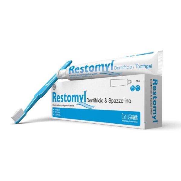 Innovet Restomyl® Dentifricio con Spazzolino Extra Soft per Cani e Gatti