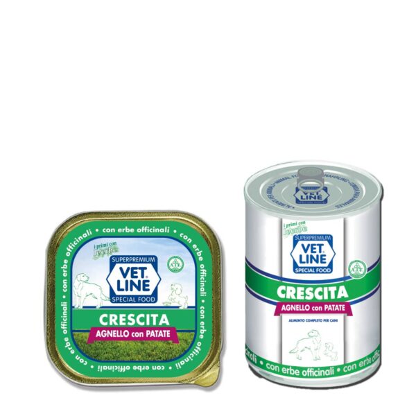 Vet Line Umido Crescita Agnello e Patate per Cuccioli Puppy VetLine