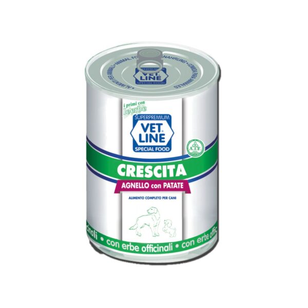 Vet Line Umido Crescita Agnello e Patate per Cuccioli Puppy VetLine - Formato 400gr