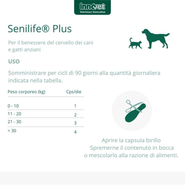 Innovet Senilife® Plus per Cani e Gatti Anziani - Somministrazione