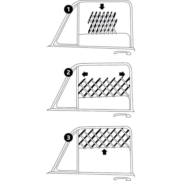 Trixie Griglia di Aerazione in Plastica per Finestrino per Automobile 30-110cm - Istruzioni