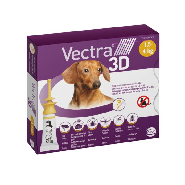 Vectra® 3D Antiparassitario per Cani Pipette Spot-On - Cani 1,5-4kg