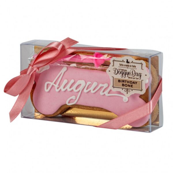 DoggyeBag Biscotto Birthday Bone Auguri Compleanno per Cani 85g - Rosa