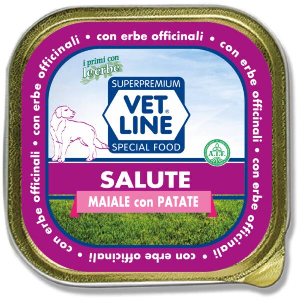 Vet Line Salute Maiale con Patate Alimento Umido Monoproteico per Cani VetLine - Formato 150gr