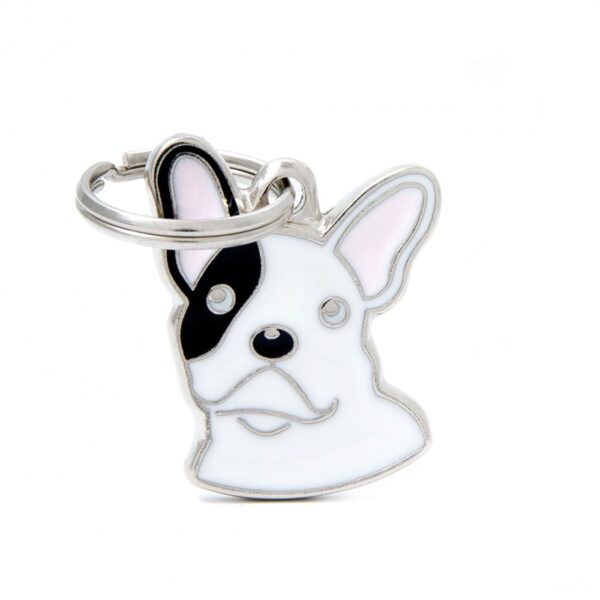MyFamily Medaglietta per Cani Personalizzabile Bouledogue Francese Bianco Friends