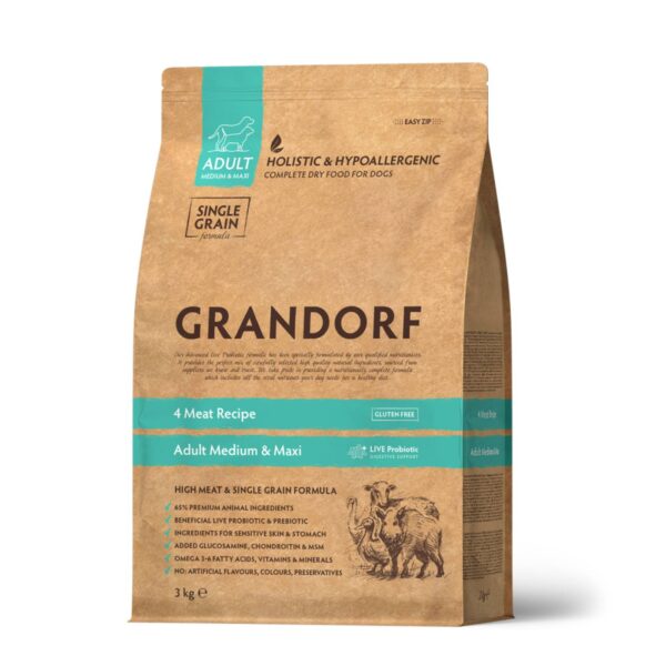 Grandorf Adult 4 Carni Medium & Maxi per Cani