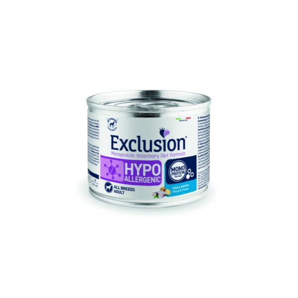 Exclusion Diet Hypoallergenic Pesce e Patate Alimento Umido Monoproteico per Cani - Formato 200g