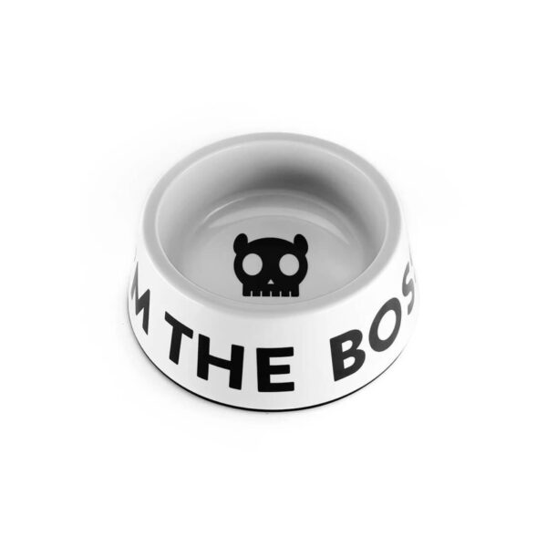 Zee.Dog Ciotola in Melamina "I'm The Boss" Bianca per Cani