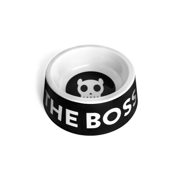 Zee.Dog Ciotola in Melammina "I'm The Boss" Nera per Cani